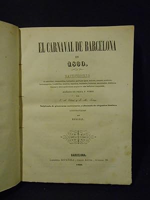Seller image for El Carnaval de Barcelona en 1860. for sale by Llibreria Antiquria Casals