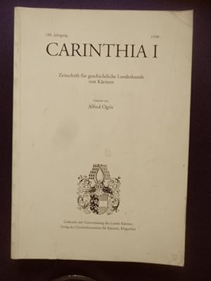 Bild des Verkufers fr Carinthia I. Zeitschrift fr geschichtliche Landeskunde von Krnten. 188. Jahrgang. zum Verkauf von Antiquariat Klabund Wien