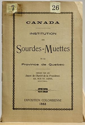 Institution des sourdes-muettes de la Province de Québec. Exposition colombienne