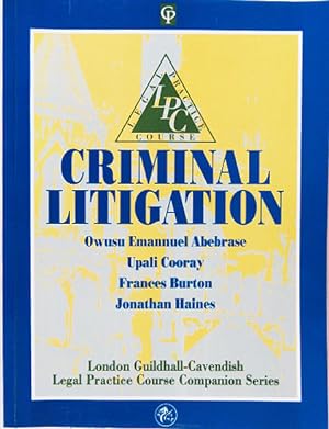 Imagen del vendedor de Criminal Litigation. a la venta por Entelechy Books