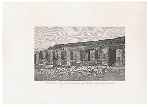 Seller image for Pilares que preceden  la Sala de las Columnas en el patio segundo del Templo de Sethos, construido por Ramss II. Grabado Xilogrfico for sale by Librera Torren de Rueda