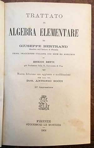 Trattato di Algebra elementare