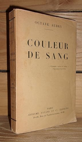 Image du vendeur pour COULEUR DE SANG mis en vente par Planet'book