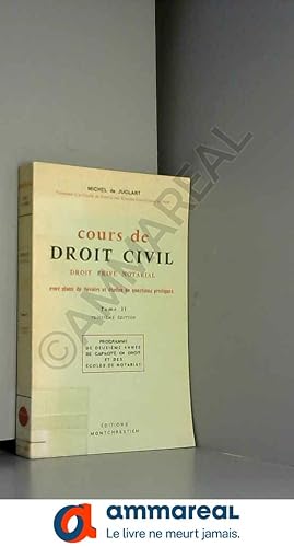 Image du vendeur pour Cours dt civil tome II mis en vente par Ammareal