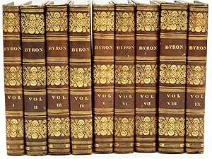 Bild des Verkufers fr [BINDINGS] [POETRY] THE WORKS OF LORD BYRON (9 VOLUMES) zum Verkauf von BLACK SWAN BOOKS, INC., ABAA, ILAB