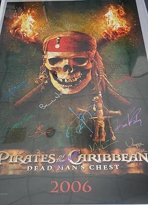 FULL SIZE MOVIE POSTER 'PIRATES OF THE CARIBBEAN: DEAD MAN'S CHEST', *SIGNED* BY CAST (REPRINT PO...