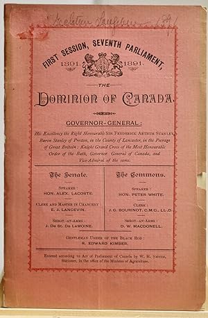First Session, seventh Parliament, 1891, The Dominion of Canada