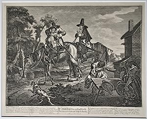 William Hogarth, Hudibras Sallies Forth, antique print from the original plate engraved 1726