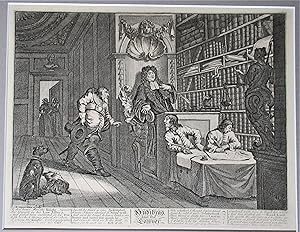 William Hogarth, Hudibras and The Lawyer, antique print from the original plate engraved 1726