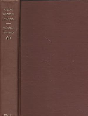 Seller image for Transactions of the American Philological Association. Vol. 98. for sale by Fundus-Online GbR Borkert Schwarz Zerfa