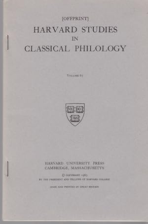 Immagine del venditore per To Kai Ego: The First Person in Pindar. [From: Harvard Studies in Classical Philology, Vol. 67]. venduto da Fundus-Online GbR Borkert Schwarz Zerfa