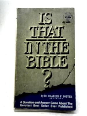 Bild des Verkufers fr Is That in The Bible zum Verkauf von World of Rare Books