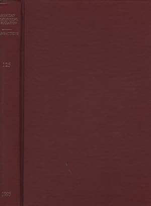 Image du vendeur pour Transactions of the American Philological Association. Volume 125. mis en vente par Fundus-Online GbR Borkert Schwarz Zerfa