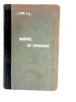 Imagen del vendedor de Manual of Patrology and History of Theology a la venta por World of Rare Books