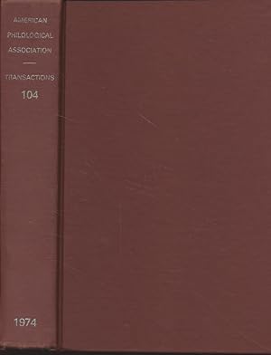 Bild des Verkufers fr Transactions of the American Philological Association. Vol. 104. zum Verkauf von Fundus-Online GbR Borkert Schwarz Zerfa