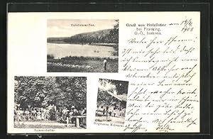 Ansichtskarte Holzöster b. Franking, Birgmanns Krämerei, Holzösterer-See, Sommerkeller