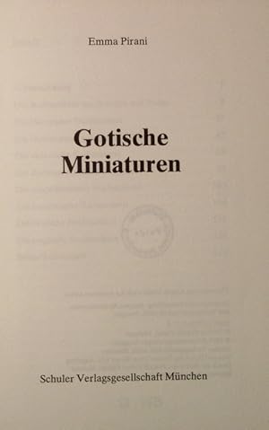 Bild des Verkufers fr Gotische Miniaturen. zum Verkauf von Antiquariat Bookfarm