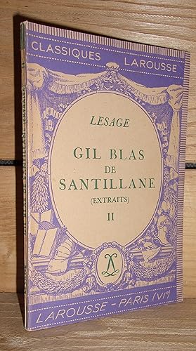 Seller image for HISTOIRE DE GIL BLAS DE SANTILLANE II : Extraits for sale by Planet's books