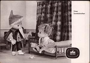 Bild des Verkufers fr Ansichtskarte / Postkarte Unser Sandmnnchen, Sandmann, Kind, Bett, DDR Kinderfernsehen, S 21 63 zum Verkauf von akpool GmbH