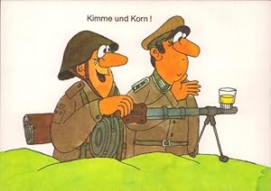 Künstler Ansichtskarte / Postkarte Jankofsky, Heinz, Kimme und Korn, NVA, Soldaten, Gewehr, Schnaps