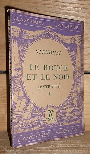 Seller image for LE ROUGE ET LE NOIR II : Extraits for sale by Planet's books