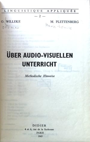 Bild des Verkufers fr ber Audio-Visuellen Unterricht. Lingustique Applique: Band 2. zum Verkauf von books4less (Versandantiquariat Petra Gros GmbH & Co. KG)