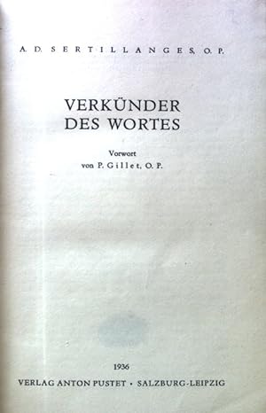 Bild des Verkufers fr Verknder des Wortes. zum Verkauf von books4less (Versandantiquariat Petra Gros GmbH & Co. KG)
