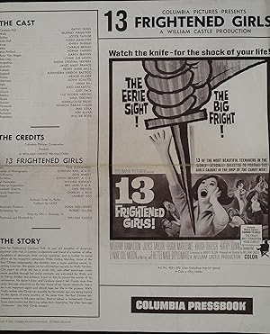 Bild des Verkufers fr 13 Frightened Girls Pressbook 1963 Murray Hamilton, Joyce Taylor zum Verkauf von AcornBooksNH