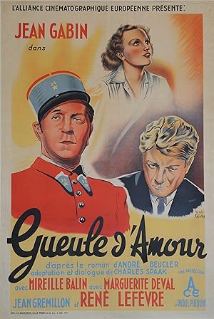 "GUEULE D'AMOUR" D'après le roman d'André BEUCLER / Réalisé par Jean GRÉMILLON en 1937 avec Jean ...