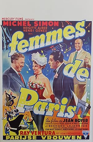 "FEMMES DE PARIS" Réalisé par Jean BOYER en 1952 avec Michel SIMON, Brigitte AUBER, Henri GENÈS, ...
