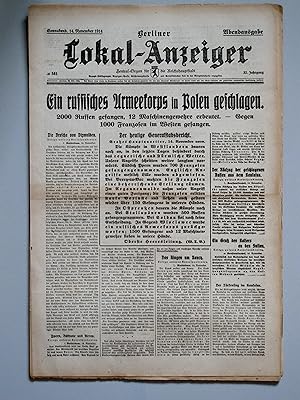 Berliner Lokal-Anzeiger. Zentral-Organ für die Reichshauptstadt. Konvolut von 15 Ausgaben zum Beg...