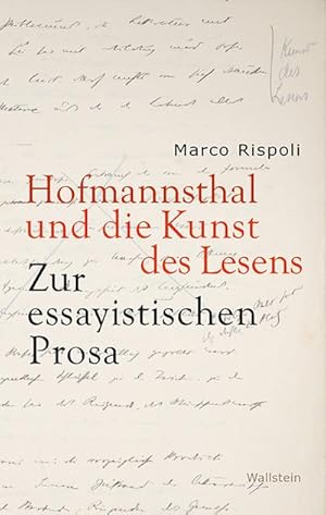 Bild des Verkufers fr Hofmannsthal und die Kunst des Lesens : Zur essayistischen Prosa zum Verkauf von AHA-BUCH GmbH