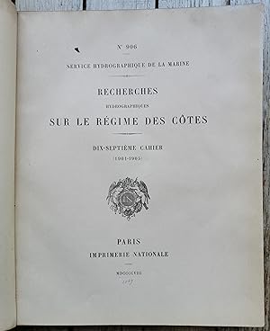 service Hydrographique de la Marine - RECHERCHES HYDROGRAPHIQUES sur le RÉGIME des CÔTES (1901-1905)