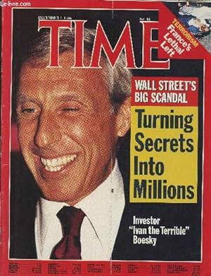 Bild des Verkufers fr Time Vol 128 n22- December 1, 1986-Sommaire: Wall Street's big scandal: turning secrets into Millions, Wall Street rip-off- USA: infighting over Iran- Terrorism: France's lethal left- enter the AIDS pandemic- A battle over vanishing Cod- Going after the zum Verkauf von Le-Livre