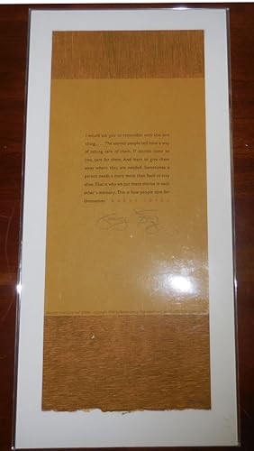 Untitled Signed Broadside (First line reads "I would ask you to remember only this one"