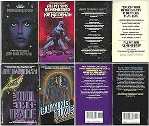 Seller image for "JOE HALDEMAN" NOVELS 4-VOLUMES: Mindbridge / All My Sins Remembered / Tool of the Trade / Buying Time for sale by John McCormick