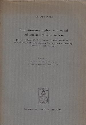 L' illuminismo inglese con cenni sul giusnaturalismo inglese