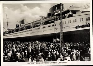 Ansichtskarte / Postkarte Dampfer Bremen vor der Abfahrt, Norddeutscher Lloyd