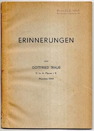 Seller image for Erinnerungen I. aus der sozialen Bewegung, II. aus meinen kirchlichen Kmpfen. for sale by Antiquariat Dennis R. Plummer