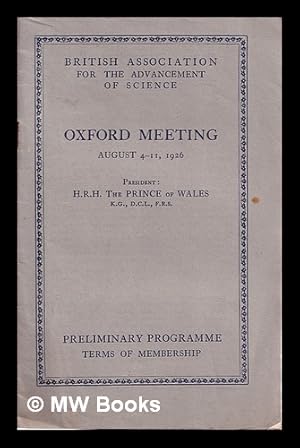 Image du vendeur pour British Association for the Advancement of Science: report of the ninety-fourth meeting (ninety-sixth year) Oxford - 1926 August 4-11 mis en vente par MW Books