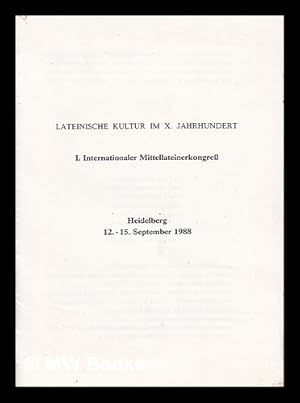 Seller image for Lateinische Kultur Im X. Jahrhundert for sale by MW Books