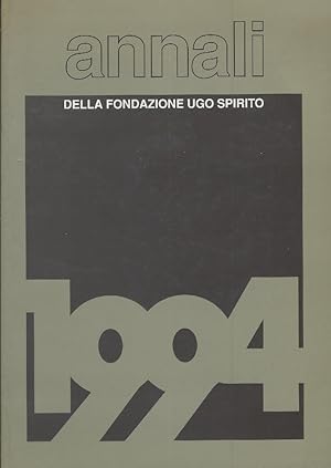 Annali della Fondazione Ugo Spirito 1994 VI