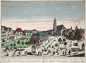 Bild des Verkufers fr Teilansicht, Hauptwache und Katharinenkirche, "Prospect ausser der S. Catharinen Pfort zu Franckfurt am Mayn.". zum Verkauf von Antiquariat Clemens Paulusch GmbH