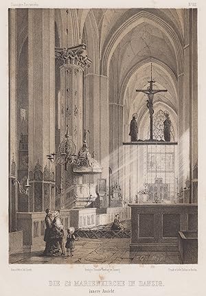 Bild des Verkufers fr Teilansicht, Marienkirche, Innenansicht. zum Verkauf von Antiquariat Clemens Paulusch GmbH