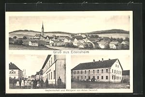 Ansichtskarte Eitensheim, Gasthaus und Metzgerei von Anton Heinrich, Ortsansicht