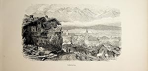 STEIERMARK, Schladming, Gesamtansicht, Ansicht ca. 1880 originale Druckgrafik