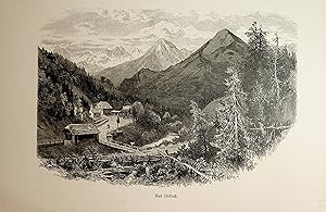 KÄRNTEN, Eisenkappel-Vellach, Bad Vellach, Ansicht ca. 1880 originale Druckgrafik
