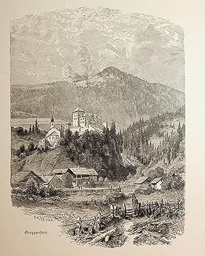 KÄRNTEN, Obervellach, Burg Groppenstein, Ansicht ca. 1880 originale Druckgrafik