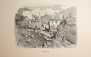 KÄRNTEN, Greifenburg, Ansicht ca. 1880 originale Druckgrafik