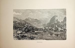 KÄRNTEN, Oberdrauburg, Ansicht ca. 1880 originale Druckgrafik